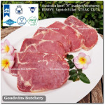 Beef Ribeye Scotch-Fillet Cube-Roll BUDGET frozen Australia AMG steak cuts thickness: 2.5 & 1cm (price/kg)